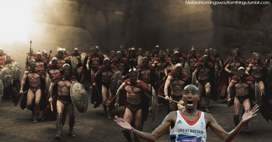 Mo Farah correndo dos 300 de Esparta - Reprodução/mofarahrunningawayfromthings.tumblr.com