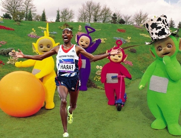 Mo Farah correndo dos Teletubbies - Reprodução/mofarahrunningawayfromthings.tumblr.com