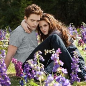 Casal Bella Swan e Edward Cullen, vivido pelos atores Kristen Stewart e Robert Pattinson, em cenas de "A Saga Crepúsculo: Amanhecer - Parte 2"