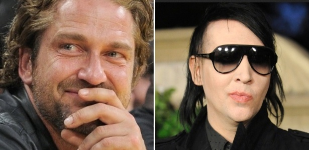 Gerard Butler (à esquerda) procurou o roqueiro Marilyn Manson para pedir conselhos musicais - Reprodução / Arquivo UOL