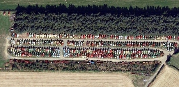 É fácil encontrar a coleção do fazendeiro John Manners utilizando o Google Earth - Reprodução/Daily Mail