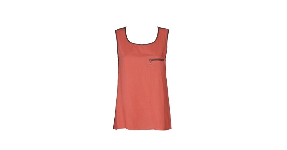 O laranja e o coral estão em alta! Camiseta regada com detalhe de zíper no bolso; R$ 45,90, na Riachuelo (www.riachuelo.com.br). Preço pesquisado em agosto de 2012 e sujeito a alterações - Divulgação
