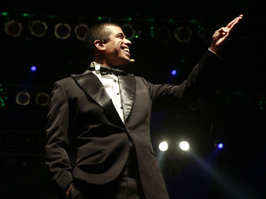 O espetáculo "Nóis na Fita", com Leandro Hassum e Marcius Melhem, foi realizado nesta terça (21) no HSBC Brasil (21/8/12) - Taiz Dering/Divulgação