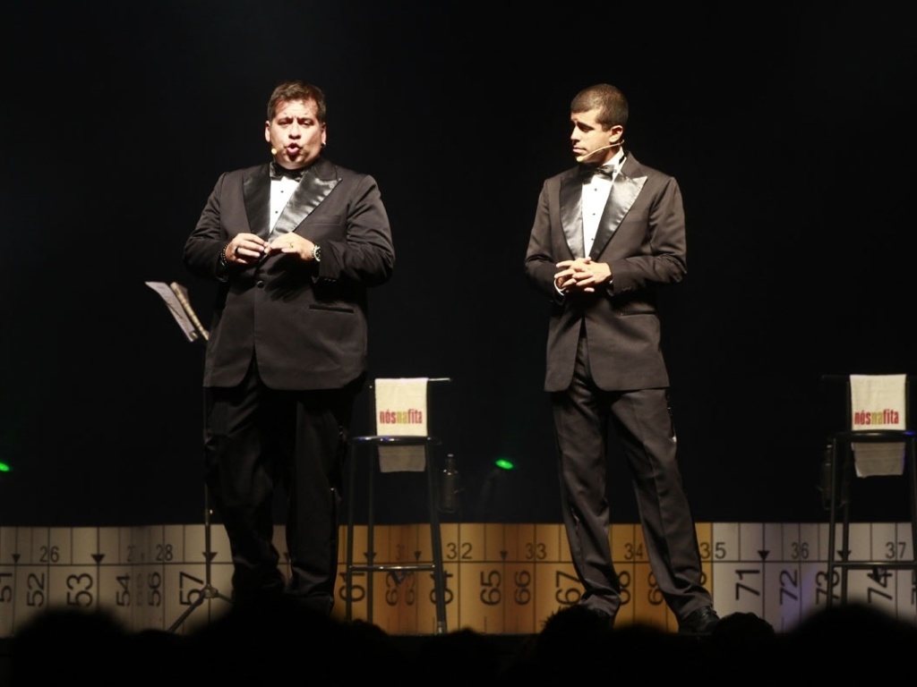 O espetáculo "Nóis na Fita", com Leandro Hassum e Marcius Melhem, foi realizado nesta terça (21) no HSBC Brasil (21/8/12) - Taiz Dering/Divulgação