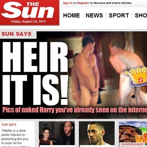 "The Sun" publica imagens do príncipe Harry nu