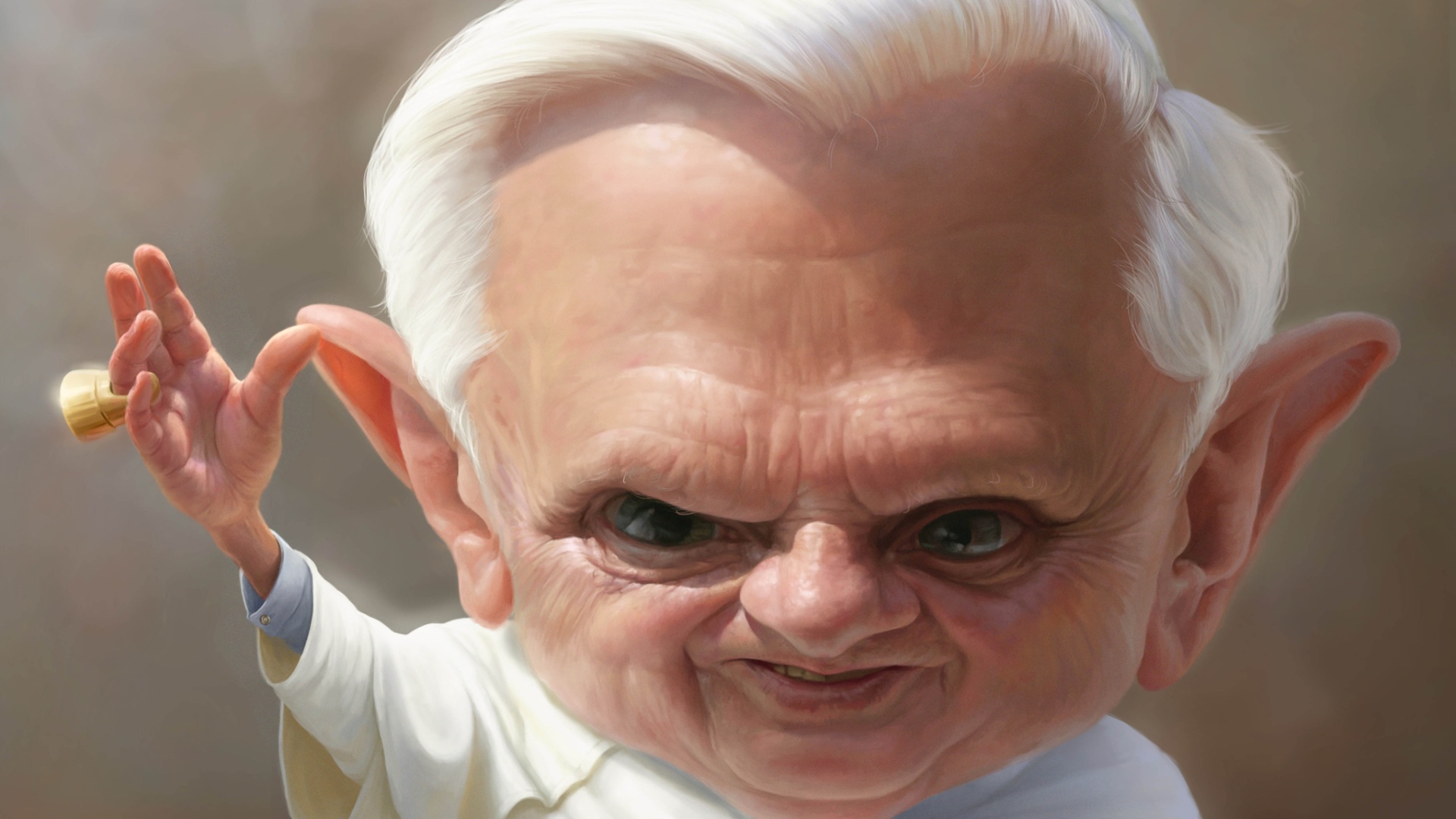 A caricatura realista do Papa Bento XVI rendeu ao piracicabano Lucas Leibholz uma Menção na categoria Caricatura do 39º Salão do Humor de Piracicaba - Divulgação