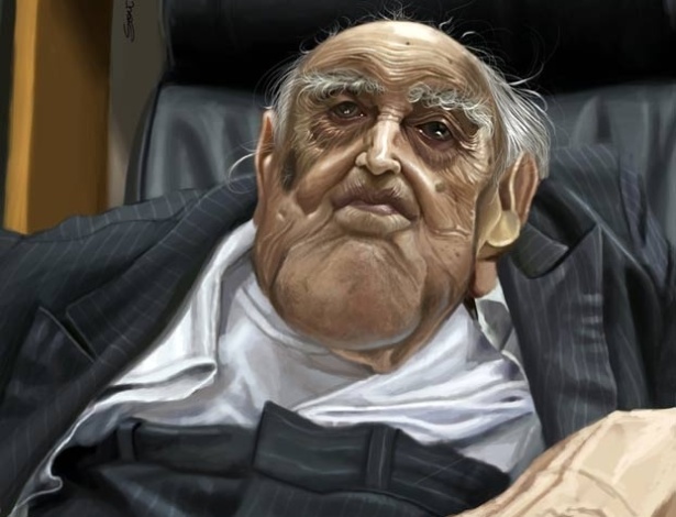 Caricatura de Oscar Niemeyer produzida por Allan Souto Maior é uma das 89 caricaturas presentes no Salão do Humor de Piracicaba, realizado entre 25 de agosto e 15 e 14 de outubro - Divulgação