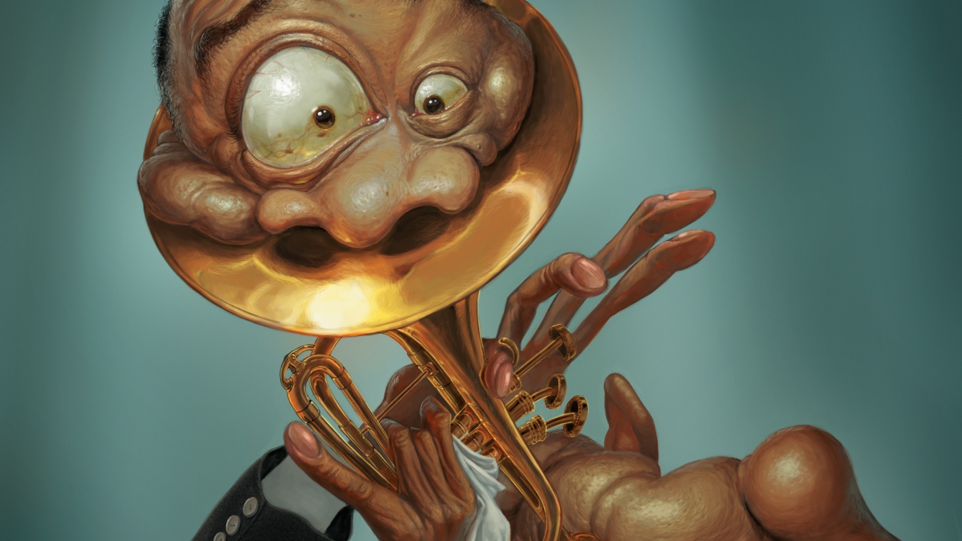 Com caricatura do trompetista Miles Davis, o ilustrador Bruno Hamzagic de Carvalho venceu os prêmios Zélio de Ouro e Prêmio Caricatura do 39º Salão do Humor de Piracicaba  - Divulgação