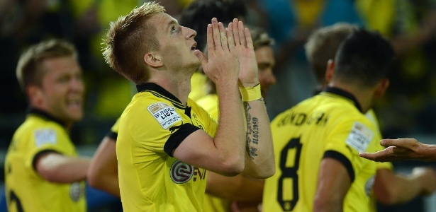 Marco Reus foi o destaque da vitória do Dortmund por 2 a 1 sobre o Werder Bremen - Patrik Stollarz/AFP
