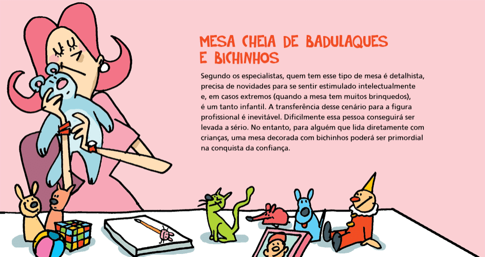 Mesa cheia de badulaques e bichinhos - Orlando/UOL