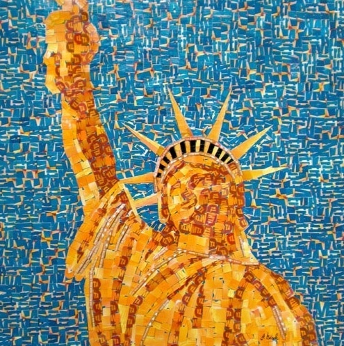 Os amigos da artista alemã também contribuem com pedaços de papel (24/8/12) - Nina Boesch/www.metrocardyourself.com