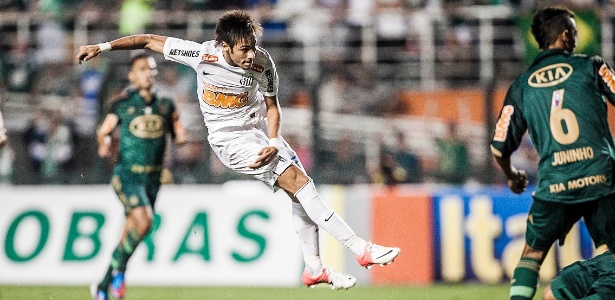 Neymar venceu Palmeiras mais do que perdeu, mas nunca por três gols
