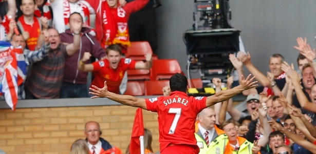 O uruguaio Luís Suárez marcou o gol de empate que classificou o Liverpool - Phil Noble/Reuters