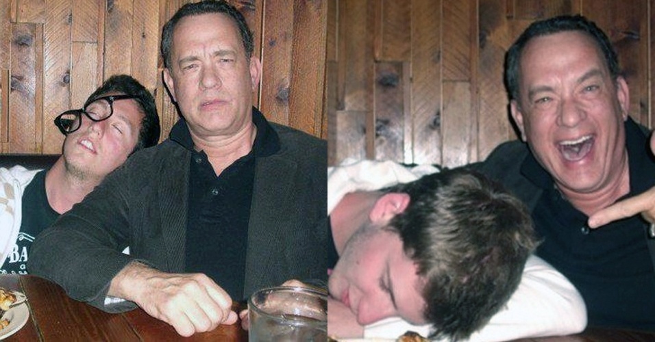 Um fã do ator americano Tom Hanks postou em seu blog imagens de seu encontro com o ator em um restaurante em Nova York. 