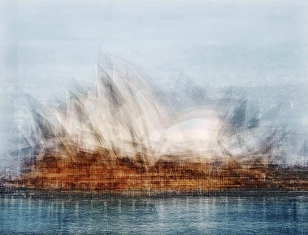 As imagens do fotógrafo catalão Pep Ventosa lançam um olhar diferente sobre cartões postais de diversas partes do mundo. Esta foto mostra a Opera House, em Sydney, na Austrália - Pep Ventosa