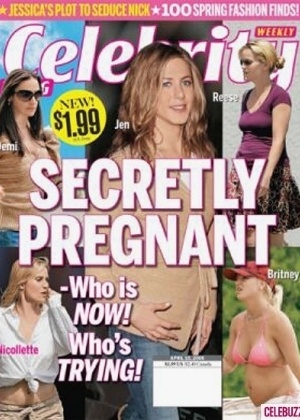 A revista "Celebrity Weekly" foi sutil e publicou na capa quais atrizes estavam grávidas e quais estavam apenas acima do peso