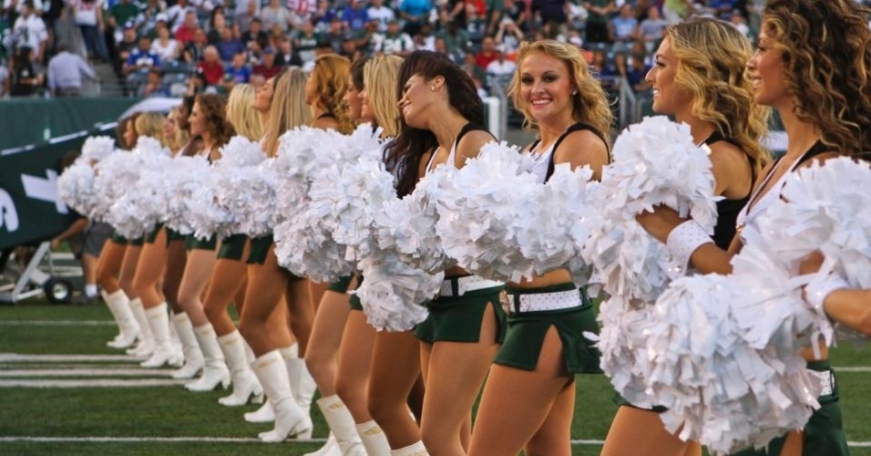 Cheerleaders do New York Jets durante partida na temporada 2011/2012