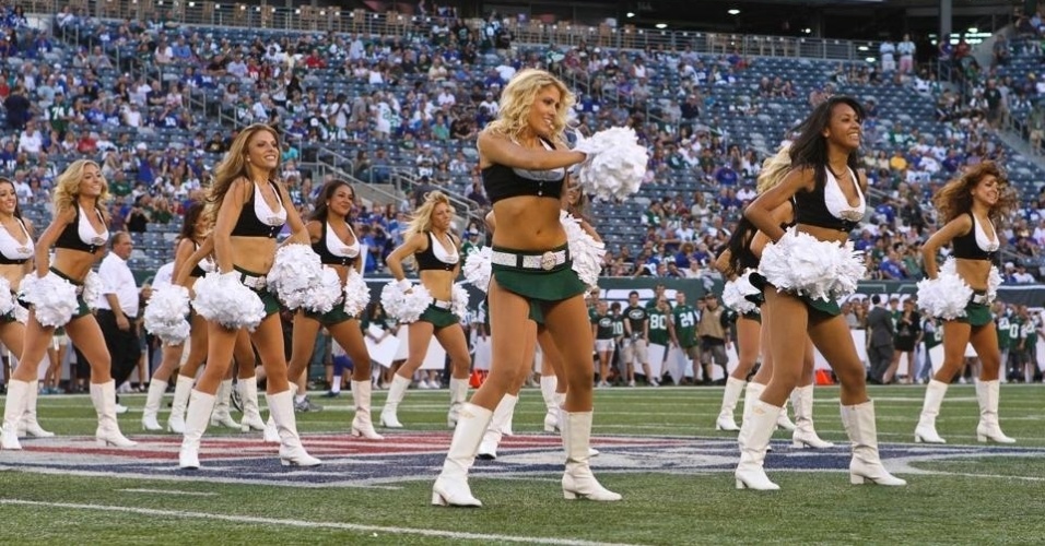 Cheerleaders do New York Jets durante partida na temporada 2011/2012