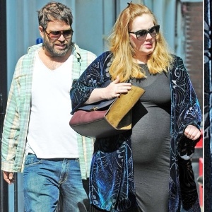 De vestido justo, Adele mostra barriga de grávida (4/9/12) - Grosby Group