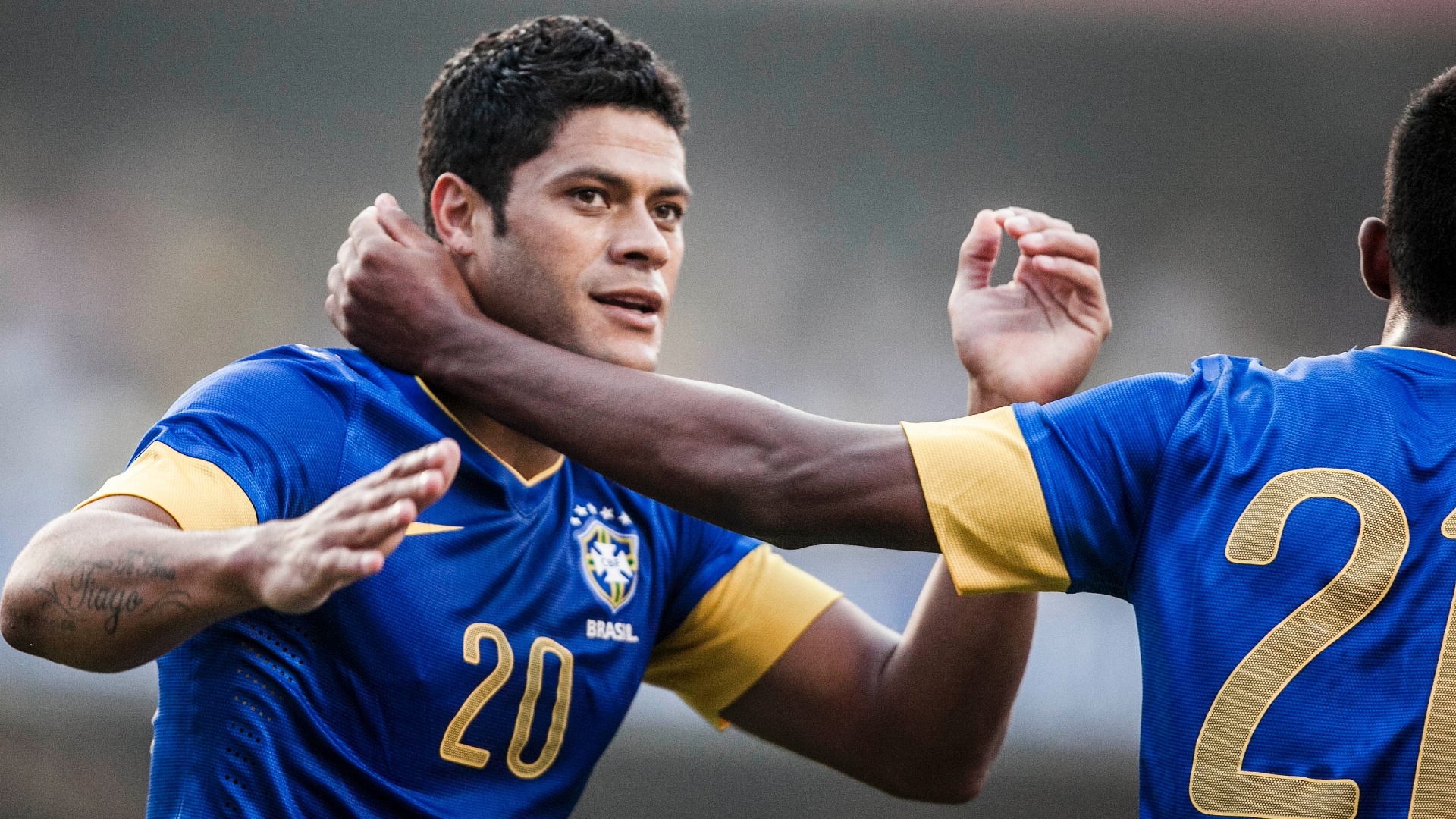 Hulk marcou o gol da vitória da seleção brasileira sobre a África do Sul