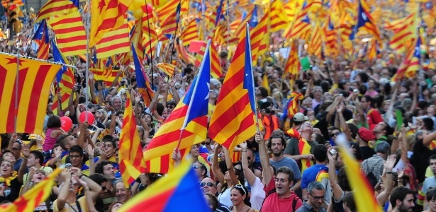 Cerca de 1,5 milhão de pessoas reivindicaram que a Catalunha se torne independente da Espanha