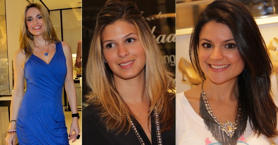 Amanda Ross, Anna Fasano e Sophia Alckmin estiveram na abertura do Fashion's Night Out, na  Loja Dior, em São Paulo (10/9/12)