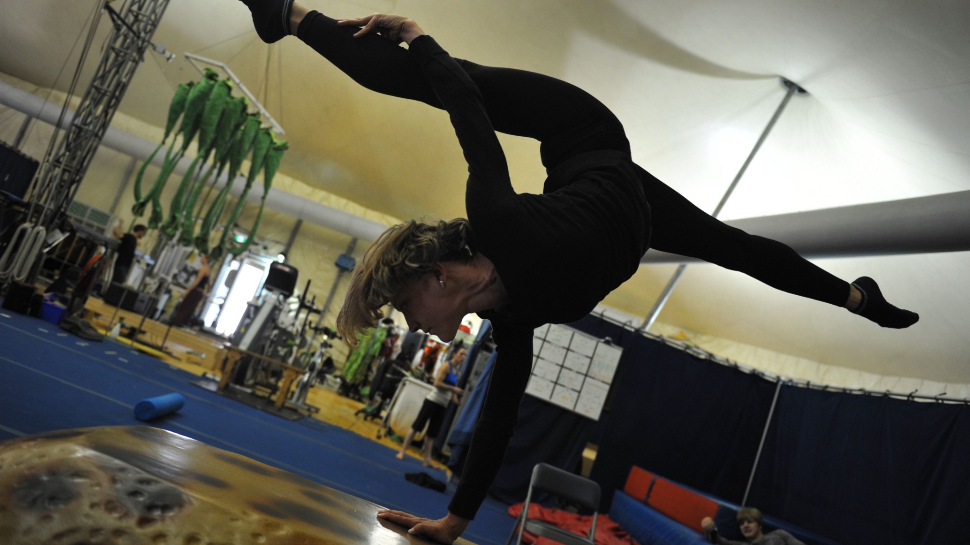 Bailarinos do Cirque du Soleil ensaiam "Ovo" para a apresentação na Austrália (11/9/12) - Romeo Gacad/AFP