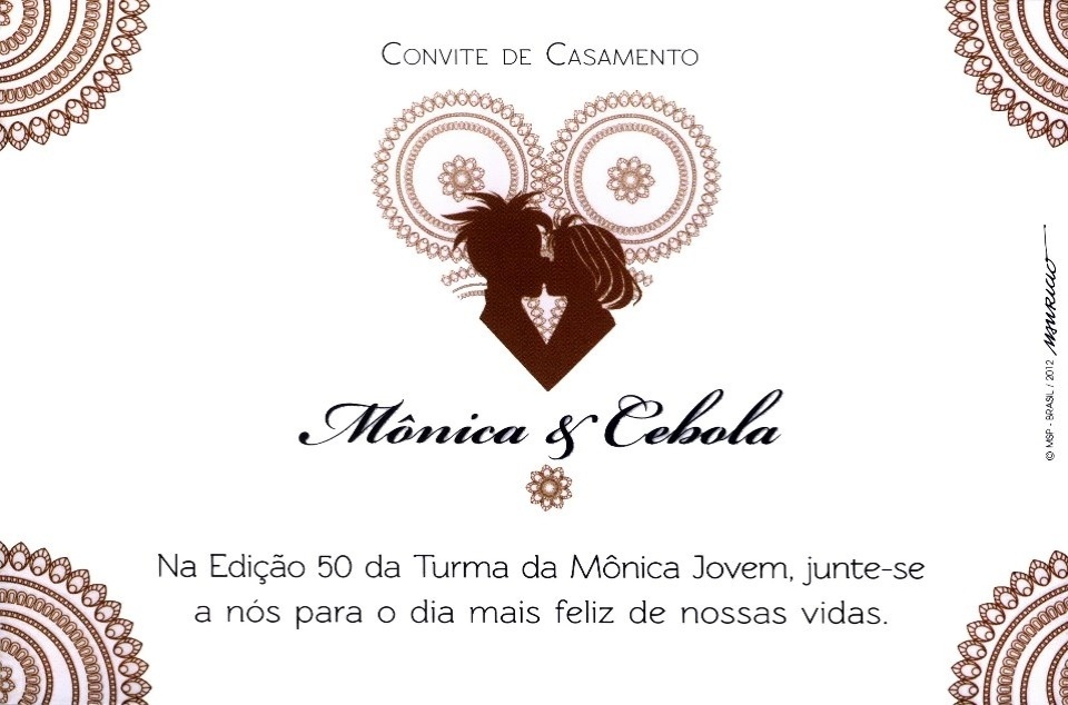 Convite de casamento de Mônica e Cebola   - Reprodução/Facebook