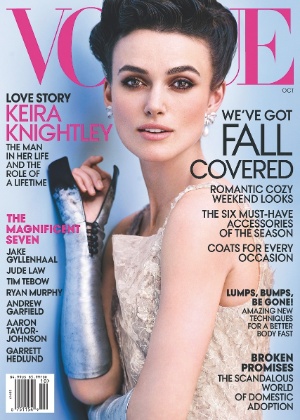 Keira Knightley na capa da revista "Vogue" de outubro