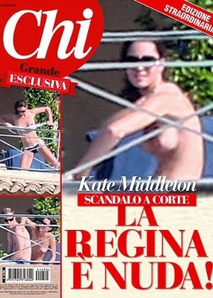Revista italiana "Chi" publica fotos da duquesa Catherine fazendo topless