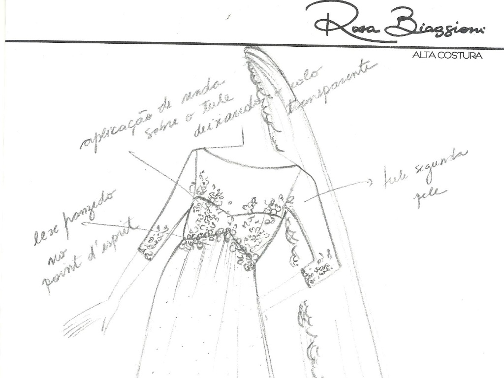 Croqui da estilista Rosa Biaggioni - Rosa Biaggioni/Divulgação