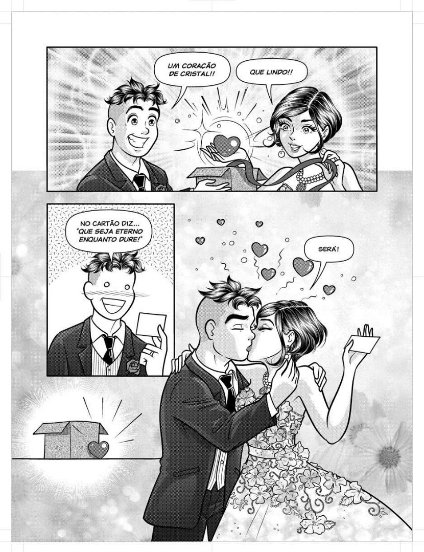 Página da HQ que mostra o casamento de Mônica e Cebolinha - Divulgação