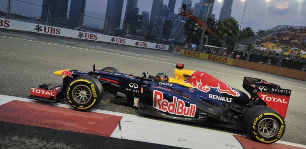 Sebastian Vettel, que voltou a andar bem com a Red Bull, fez o melhor tempo do treino  - AFP PHOTO/ ROMEO GACAD