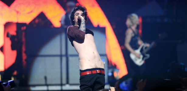 Billie Joe Armstrong, vocalista do Green Day, durante show do grupo no iHeartRadio Music Festival 2012, no MGM Grand Garden Arena, em Las Vegas (21/9/12) - Getty Images