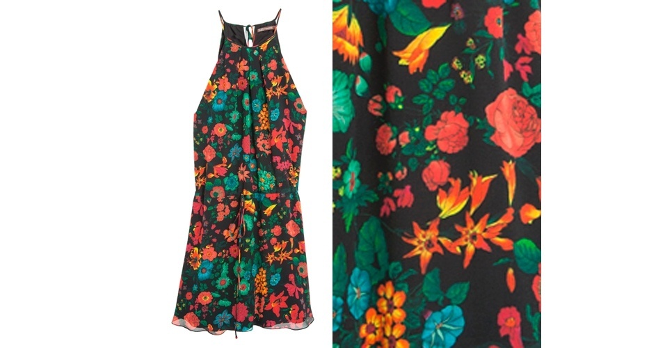Com fundo preto e flores coloridas; R$ 888, na Bo.Bô (www.bobo.com.br). Preço pesquisado em setembro de 2012 e sujeito a alterações - Divulgação
