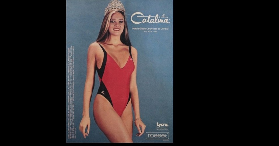 1985 - A matogrossense Marcia Gabrielle, Miss Brasil 1985, estrela peça publicitária