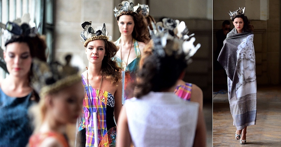 Looks de Impasse de la Défense para o Verão 2013 durante a semana de moda de Paris (25/09/2012) - Martin Bureau/AFP