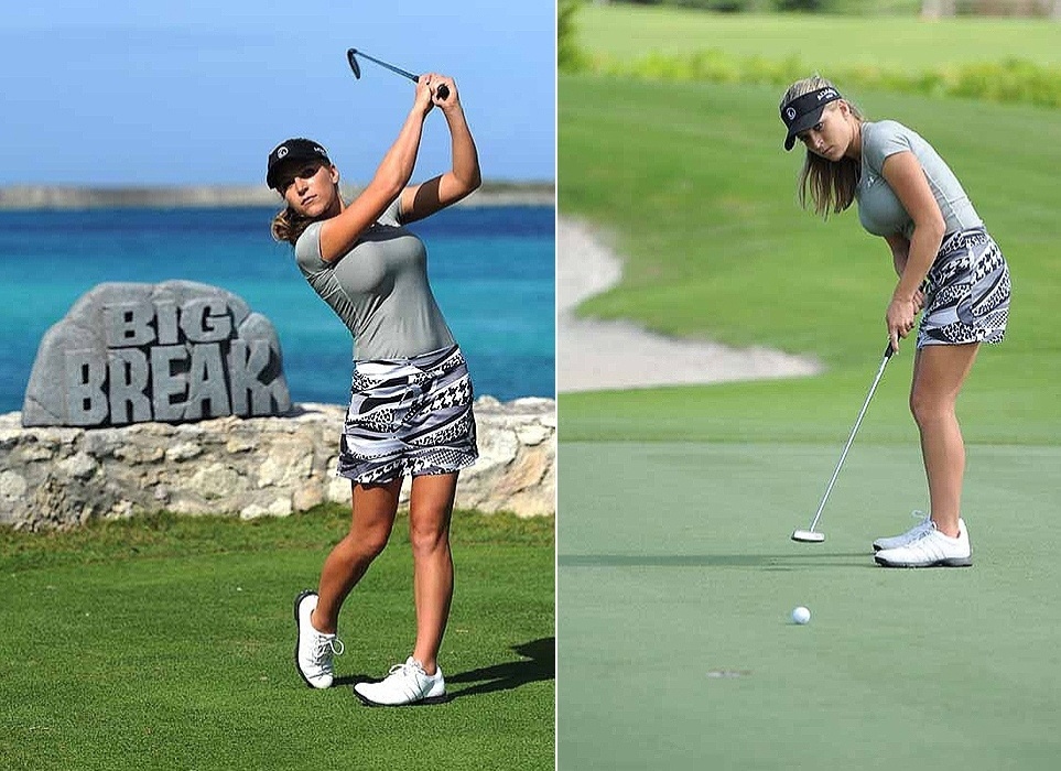 Meghan Hardin, nova musa do golfe, durante sua participação no reality show "Big Break", do canal "Golf Channel" - Divulgação
