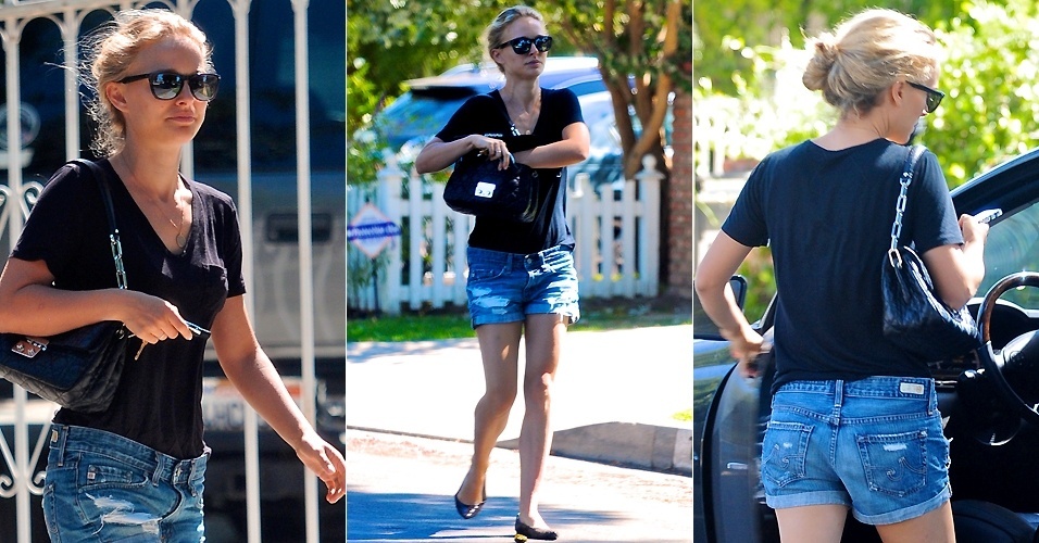 Natalie Portman é fotografada saindo da casa de um amigo em Los Angeles (24/9/12). A atriz pintou os cabelos de loiro para novo filme