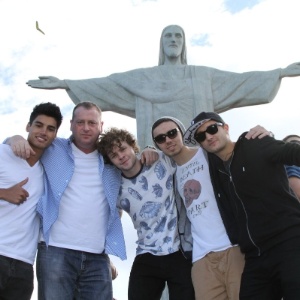 Os integrantes da banda The Wanted visitaram o Cristo Redentor, ponto turístico localizado na zona sul do Rio (27/9/12).