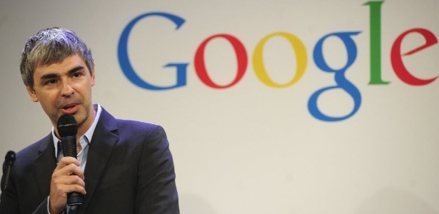 Larry Page, diretor-executivo do Google, fala durante coletiva de imprensa da companhia realizada nos EUA - Emmanuel Dunand/AP