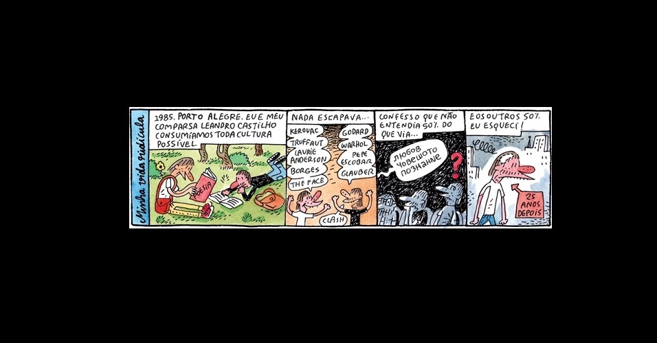 Tira do cartunista Adão, da biografia "Momentos Brilhantes da Minha Vida Ridícula" - Reprodução