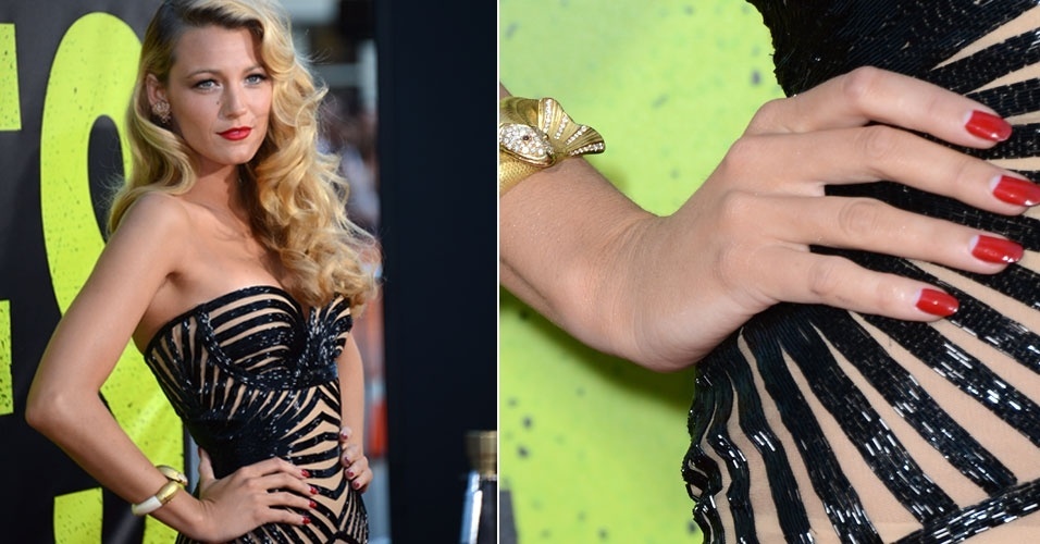 unhas arredondadas - Blake Lively - Getty Images/Montagem