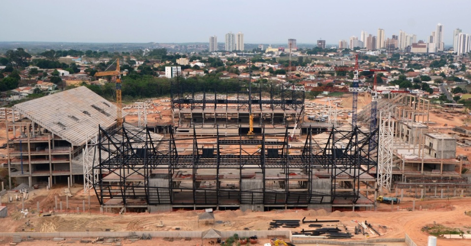 Arena Pantanal, em Cuiabá, está prestes a atingir metade de seu cronograma de obras