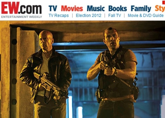 Bruce Willis e Jai Courtney em "A Good Day to Die Hard" - Reprodução/Entertainment Weekly