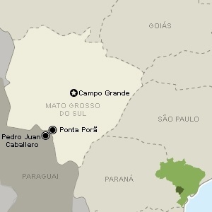 Localização de Ponta Porã (MS), na fronteira - Arte UOL