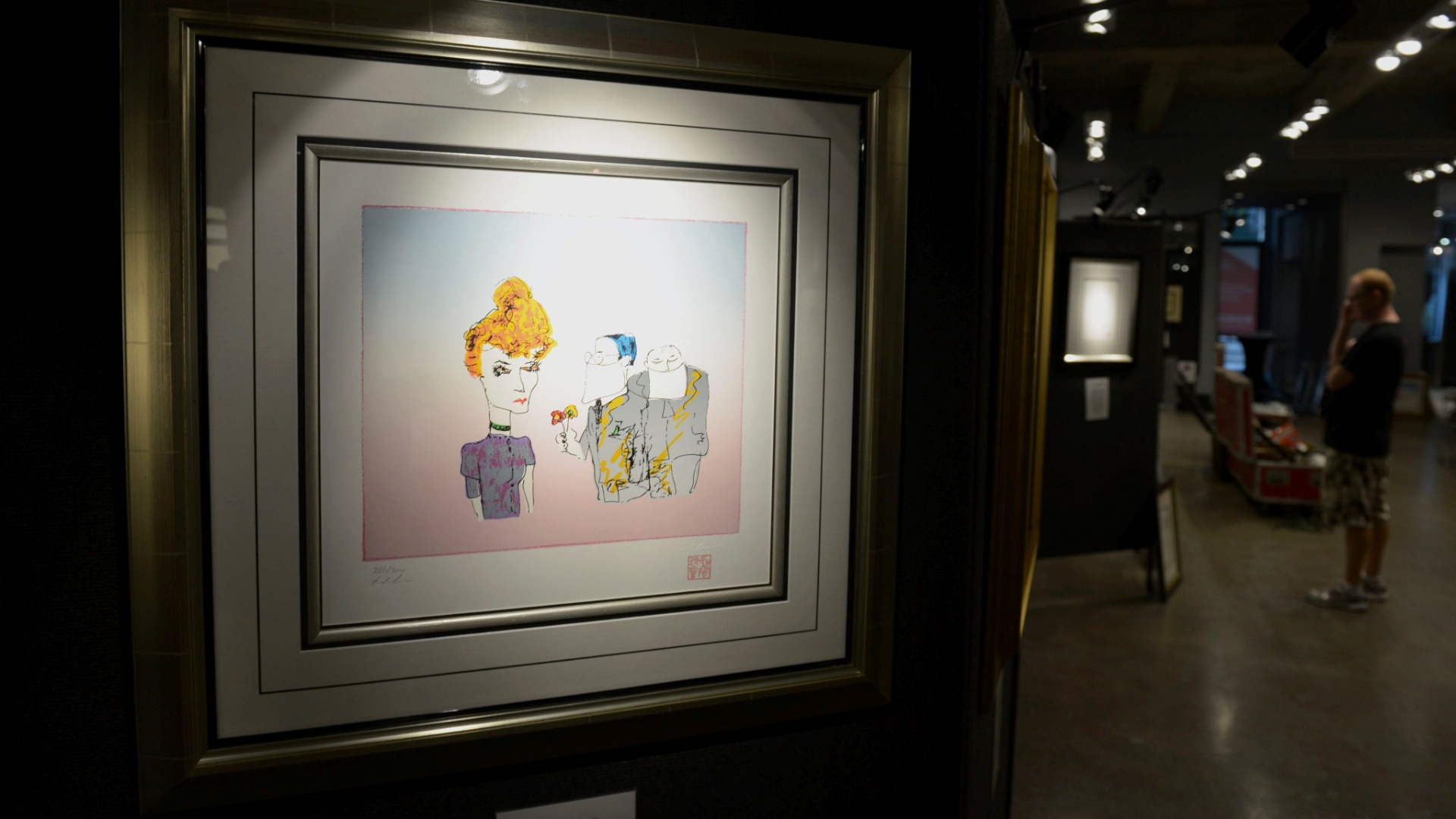 Desenhos de John Lennon da exposição "A Arte de John Lennon" em galeria de arte no Soho, em Nova York (4/10/12) - EFE/Justin Lane