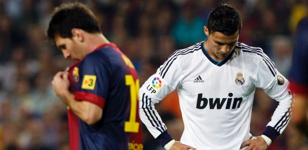 Messi e C. Ronaldo em clássico espanhol no Camp Nou -  REUTERS/Albert Gea