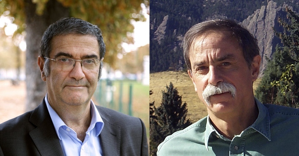 Serge Haroche (esq.) e David Wineland, ganhadores do Prêmio Nobel de Física de 2012