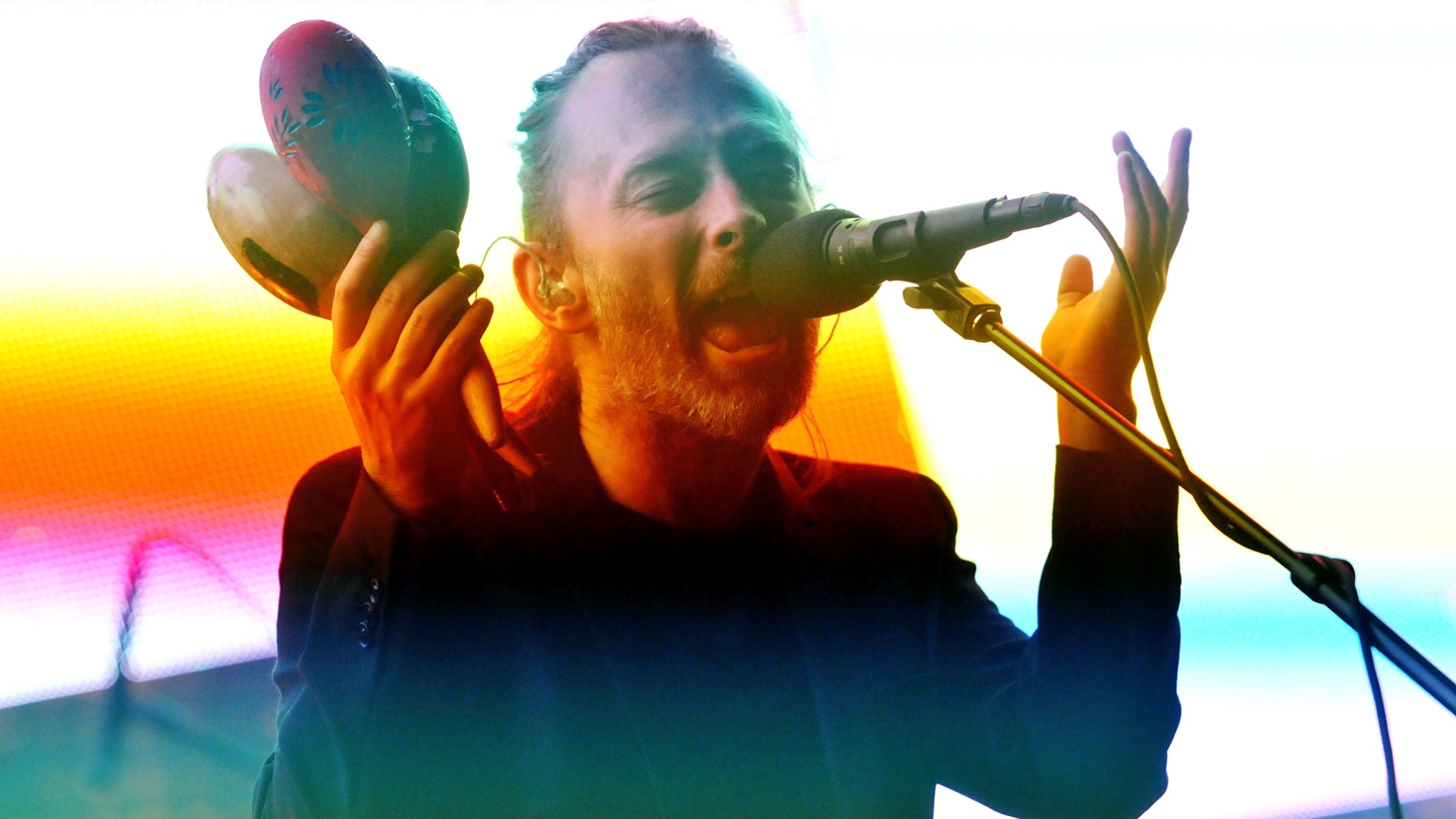 Thom Yorke em show da banda inglesa Radiohead em Londres/Inglaterra (8/10/2012) - Getty Images